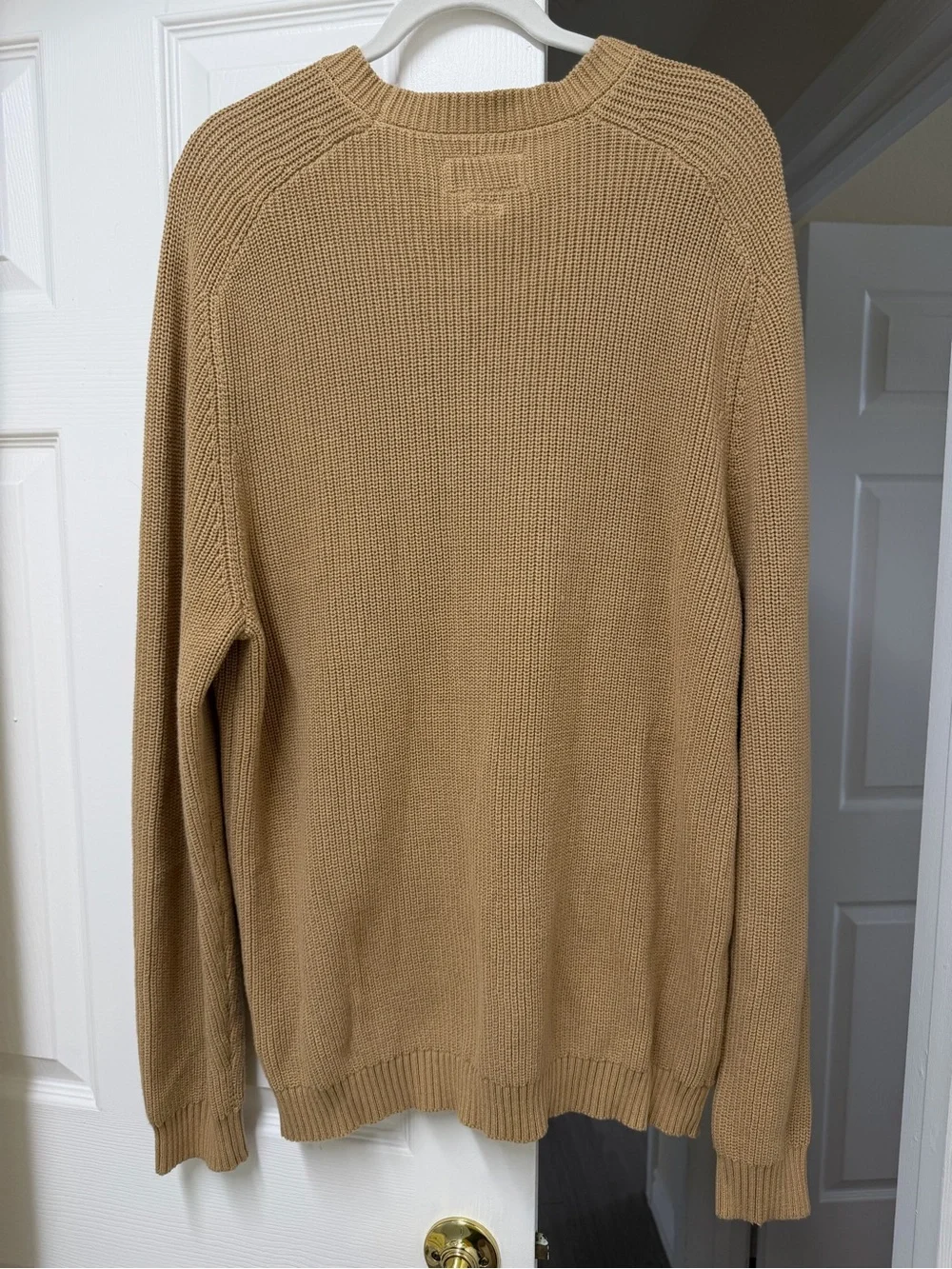 NWT Grayers Shaker Stitch Cotton Crewneck Sweater Curry, Size XL